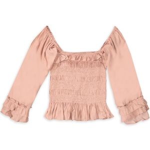 Smocked Long Sleeve Top